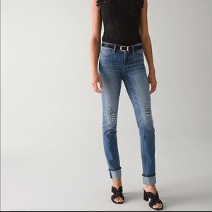 Never Worn! Mid-Rise Denim Destructed Slim Jeans
